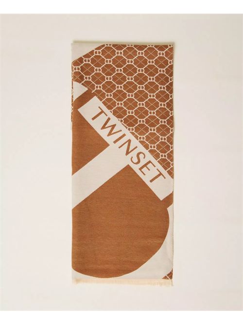 Stola in panno jacquard con logo TWINSET | TO5060/12538